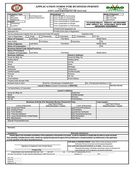 occupational permit davao.